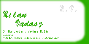 milan vadasz business card